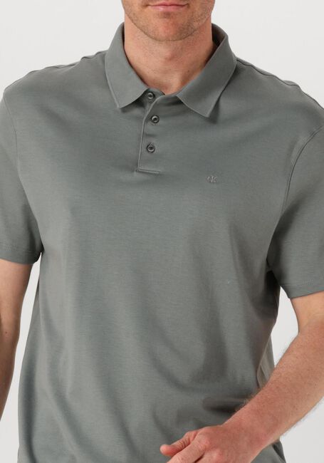 Graue CALVIN KLEIN Polo-Shirt SS SUPIMA CHEST EMB - large