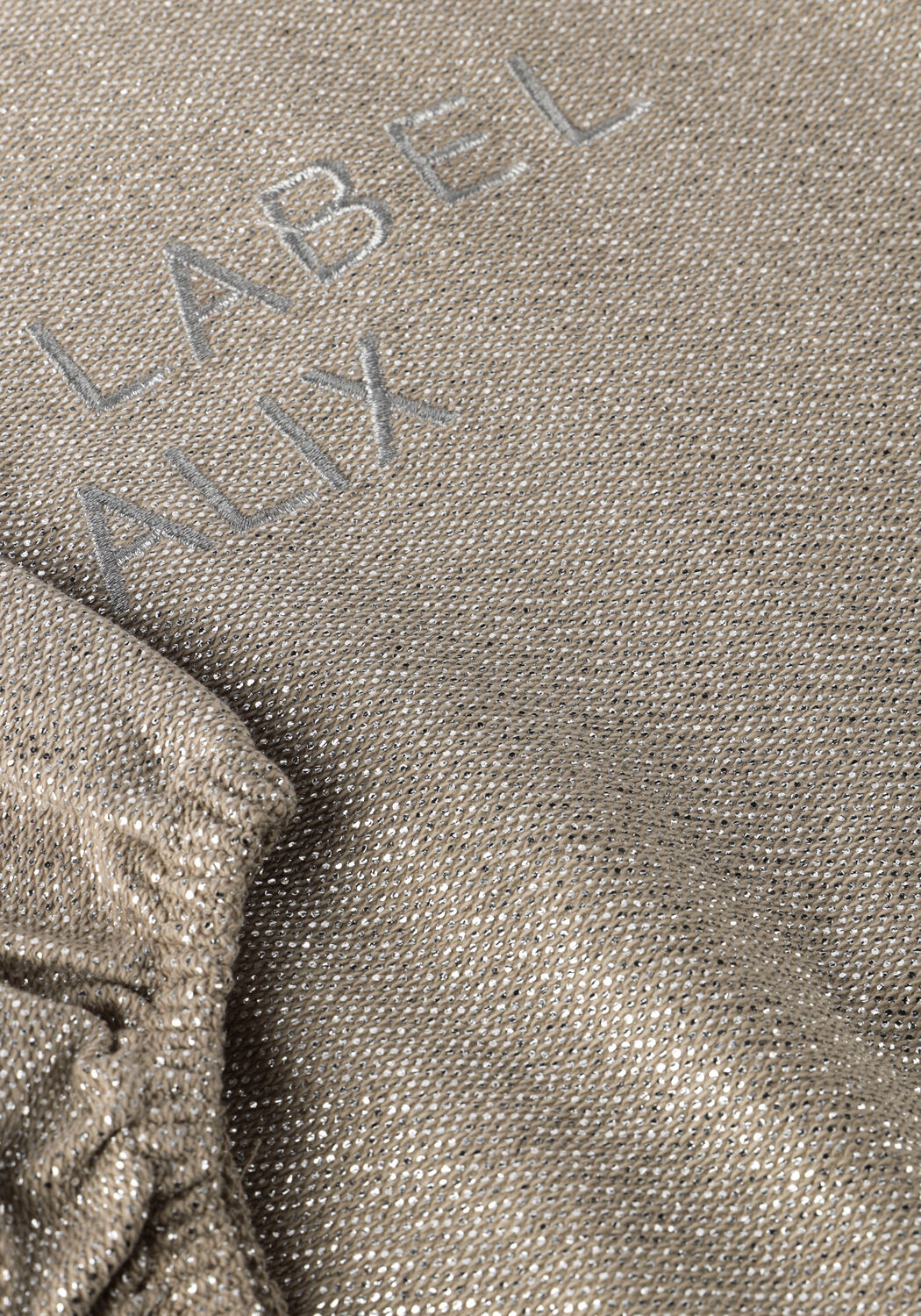 Goldfarbene ALIX MINI Minikleid KNITTED SILVER DRESS - large