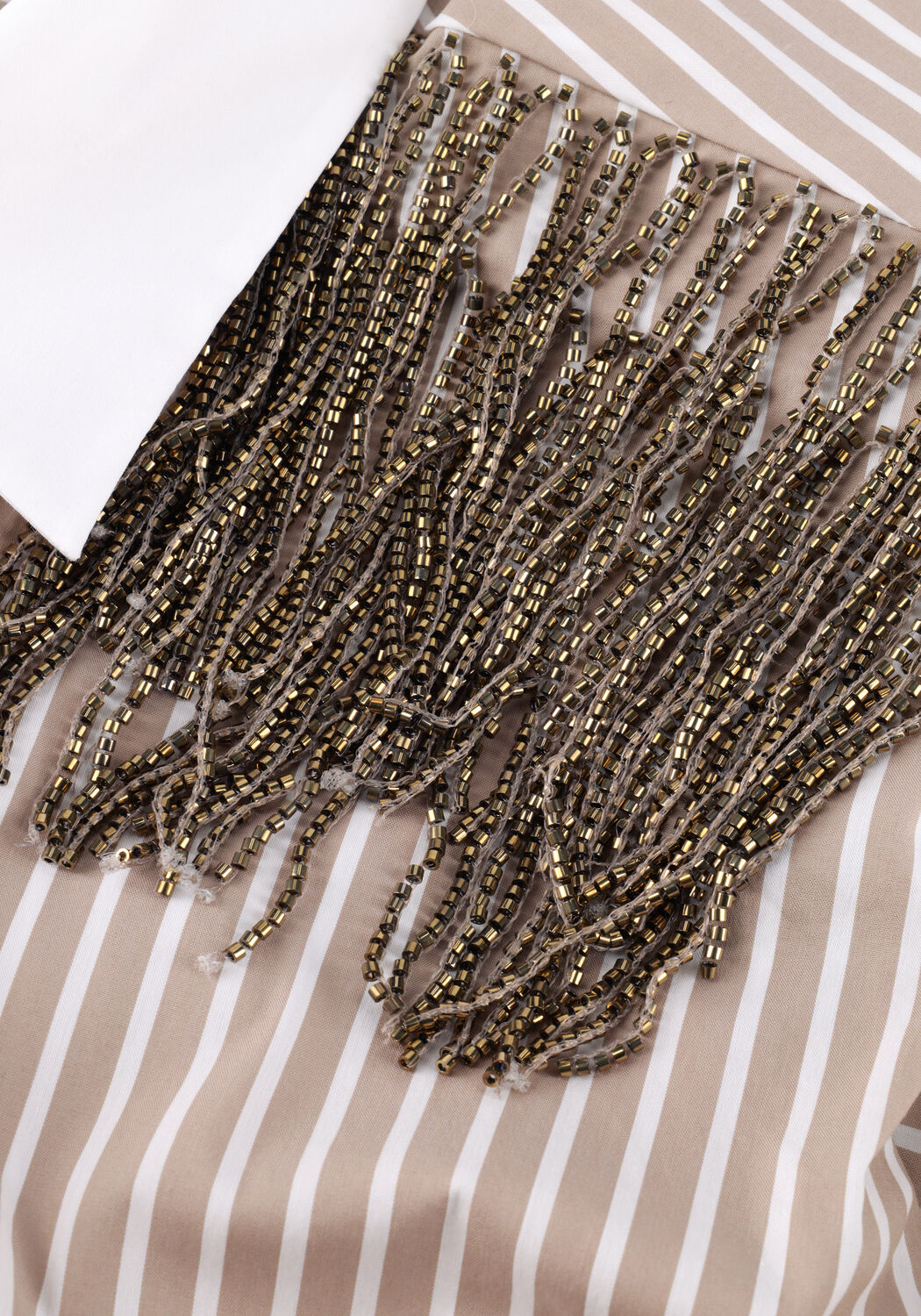 Beige DANTE6 Blusen RHOBIN SLEEVELESS FRINGE DETAI SHIRT - large