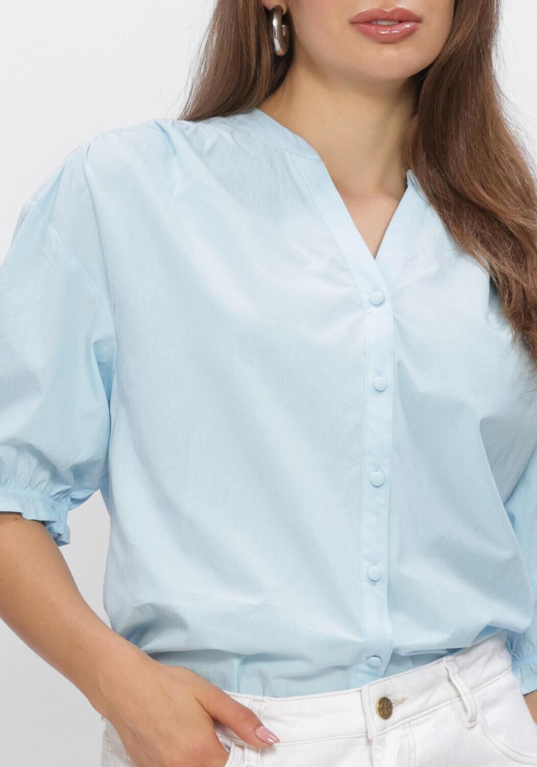 Blaue MSCH COPENHAGEN Blusen MSCHMARCA DOTTEN 2 4 SHIRT - large