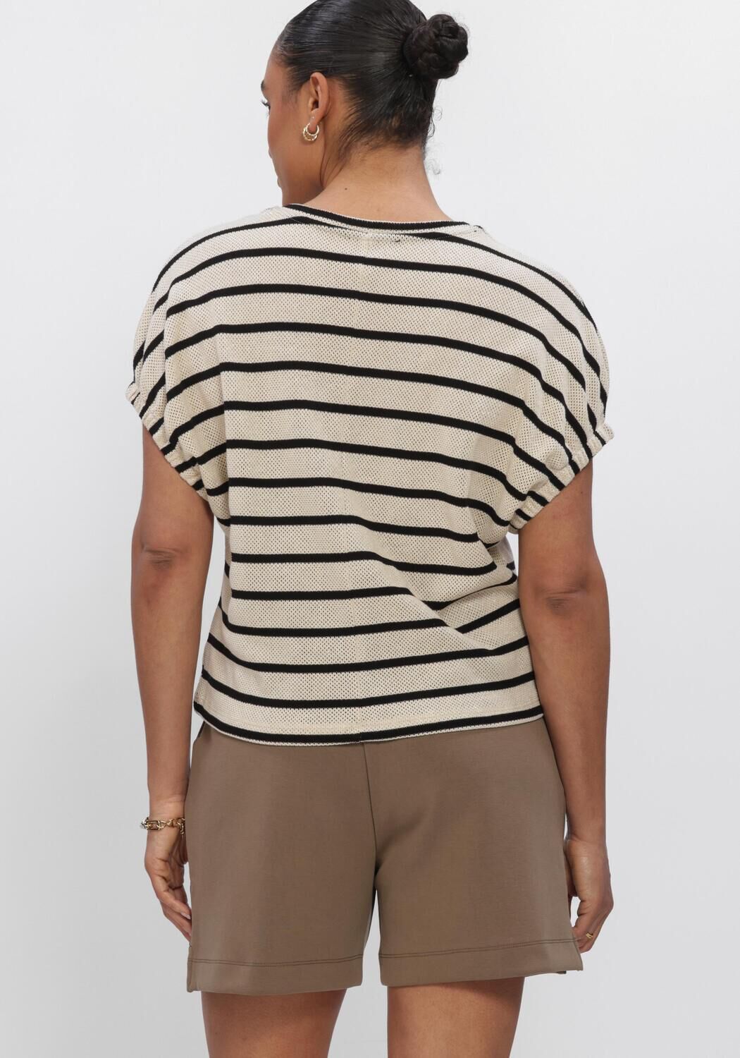 Khaki SUMMUM Tops & T-shirts TOP STRIPED GAUZE - large