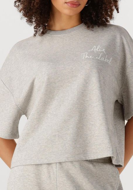 Hellgrau ALIX THE LABEL T-shirt LADIES KNITTED SWEAT T-SHIRT - large