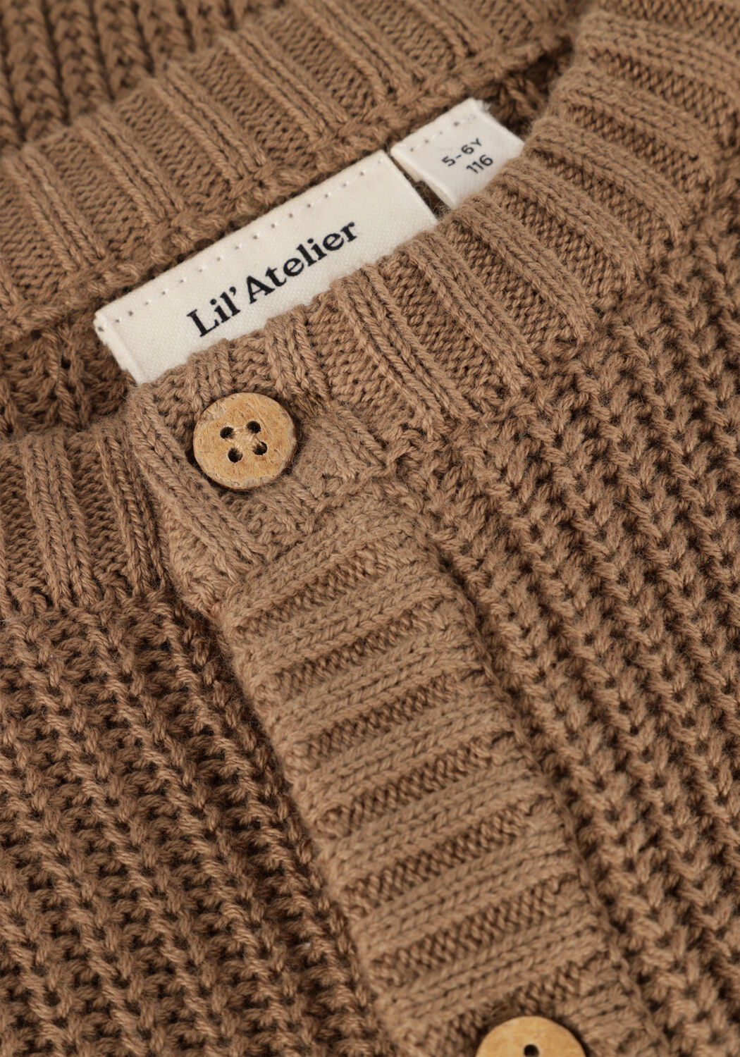Braune LIL' ATELIER Strickjacke NMNEMLEN LIN LS KNIT LIL - large