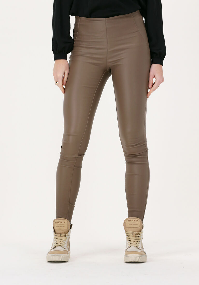 taupe object legging objbelle mw coated leggings no