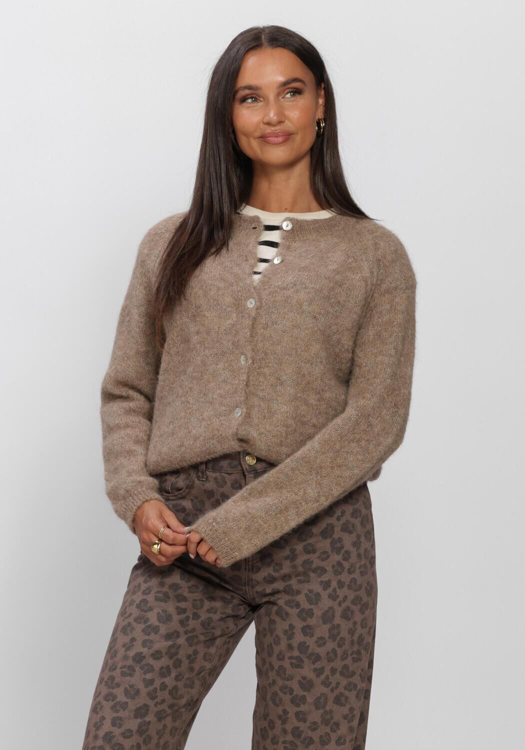 Camelfarbene BY-BAR Strickjacke FALON CARDIGAN - large