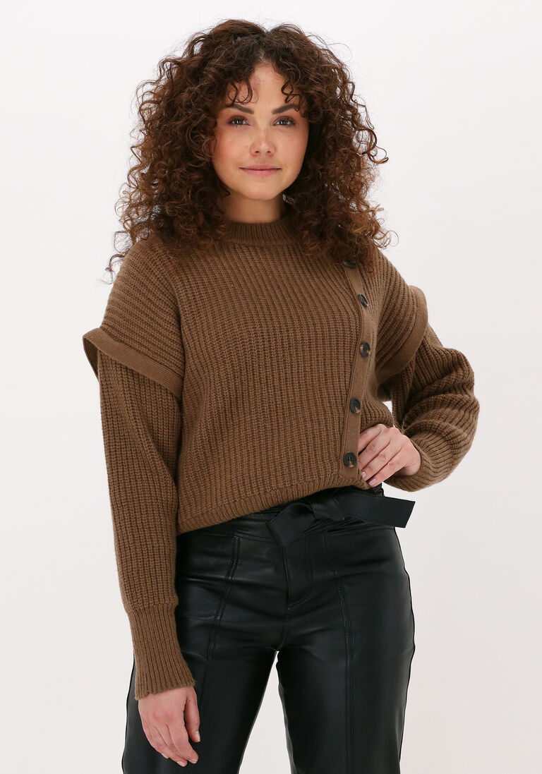 braune co'couture pullover rowie front button knit