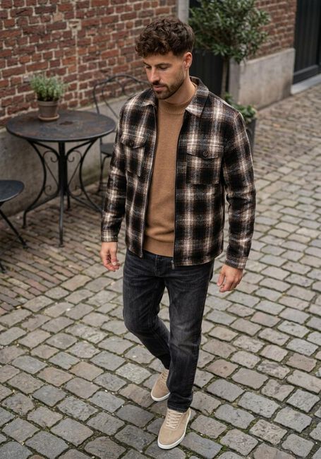 Camelfarbene ANERKJENDT Pullover AKRICO LAMBSWOOL KNIT - large