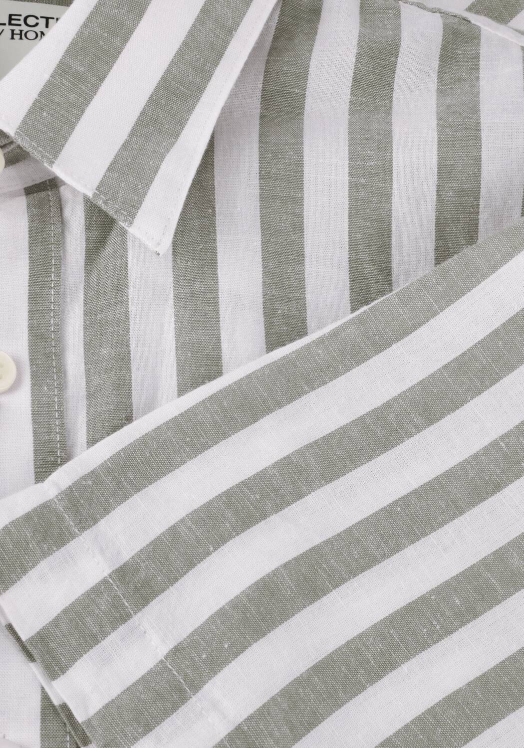 Beige SELECTED MEN Casual-Oberhemd SLHREGNEW-LINEN SHIRT SS CLASSIC - large