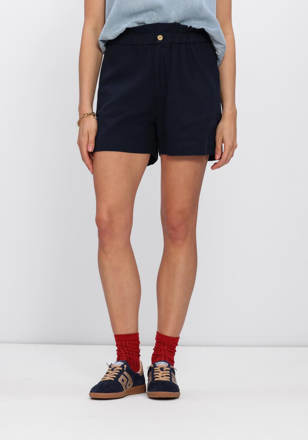 Blaue BY-BAR Kurze Hose LEON TWILL SHORT - large