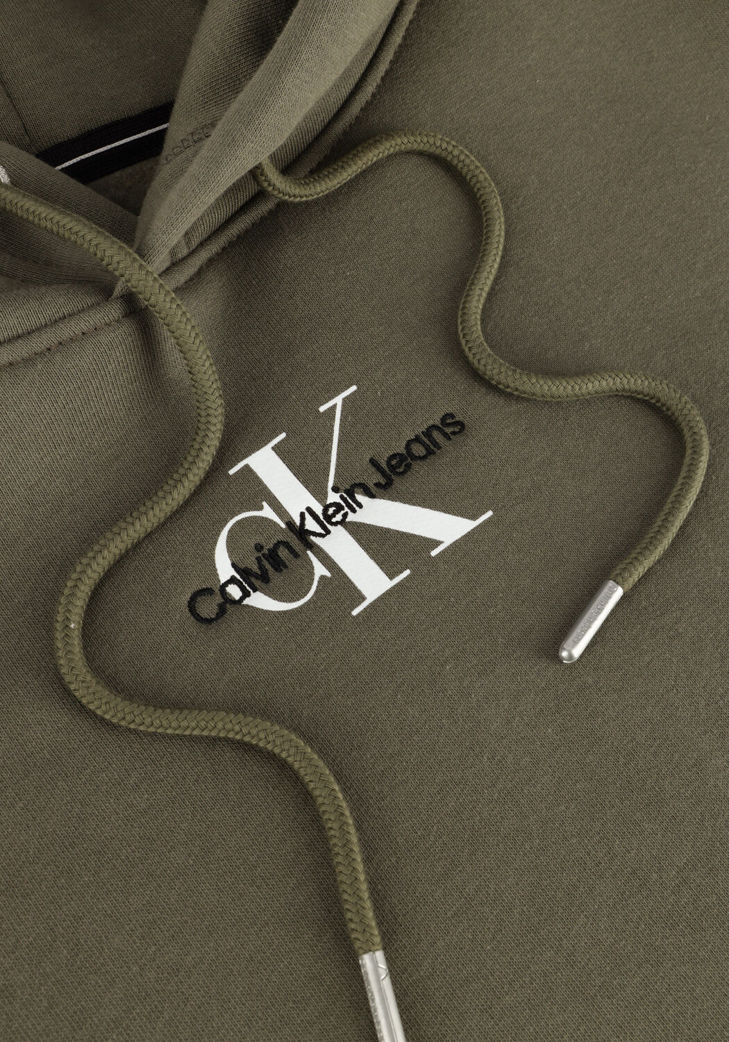 Olive CALVIN KLEIN Sweatshirt MONOLOGO HOODIE - large