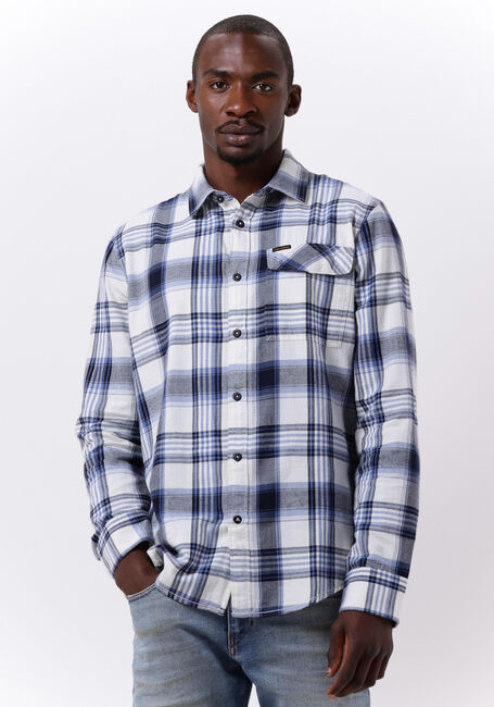 Blaue PME LEGEND Casual-Oberhemd LONG SLEEVE SHIRT CTN TWILL CHECK - large