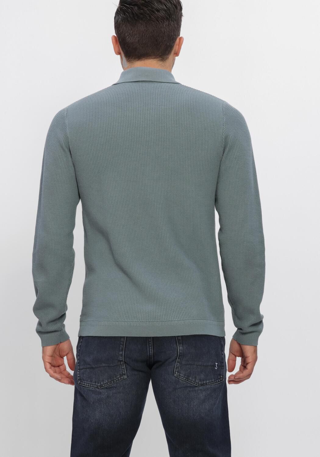 Blaue DSTREZZED Pullover DS_KOSTAS ZIP POLO - large