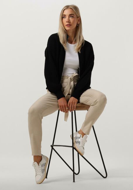 Schwarze GESTUZ Strickjacke EMBLAGZ ZIPPED CARDGIAN - large