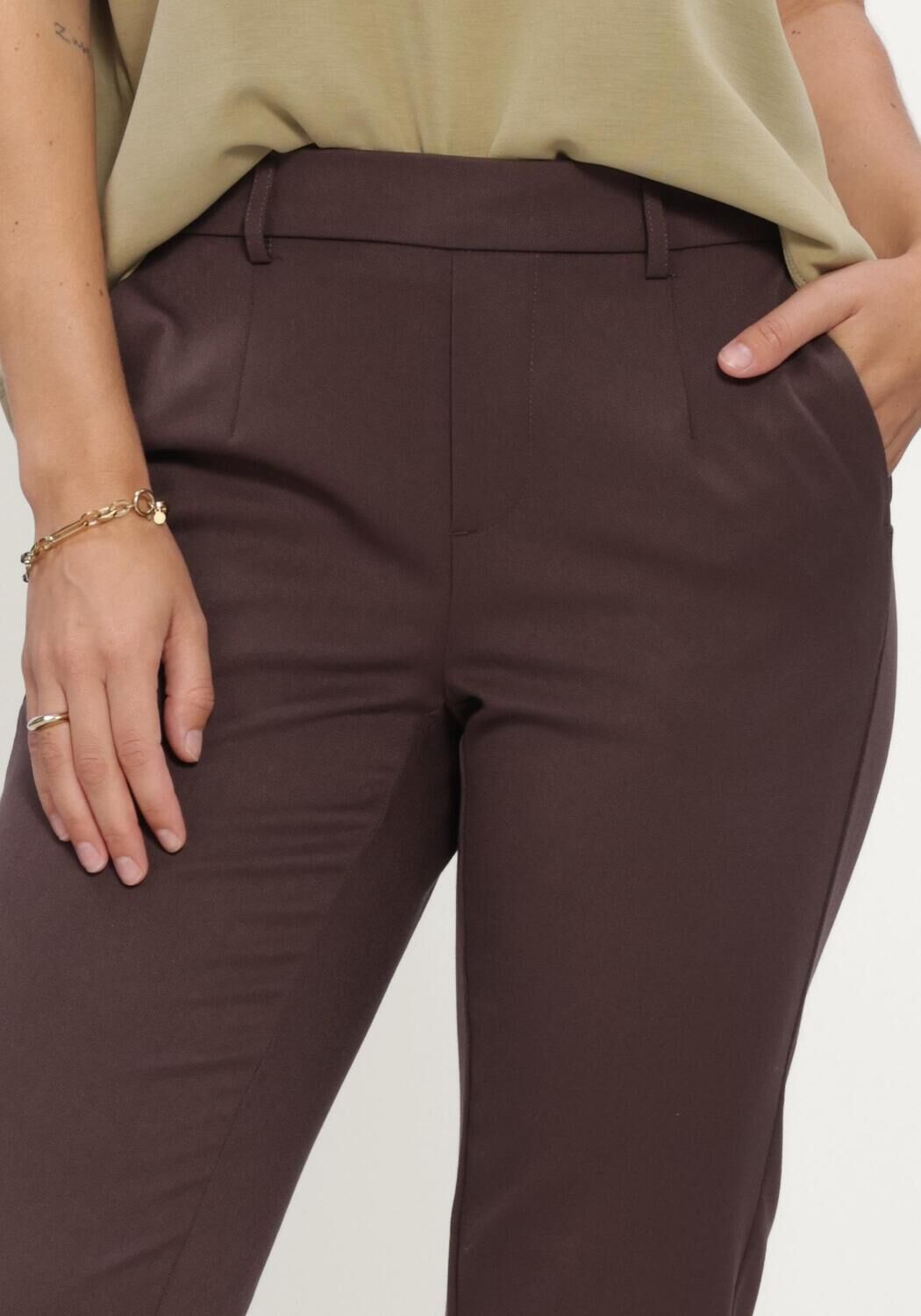 Braune OBJECT Hose OBJLISA SLIM PANT NOOS - large