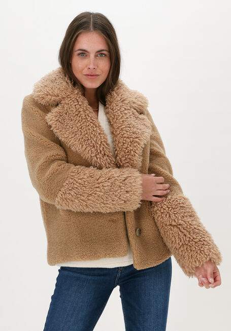 Camelfarbene BEAUMONT Teddy-Jacke SHORT LAMMY FUR COAT - large