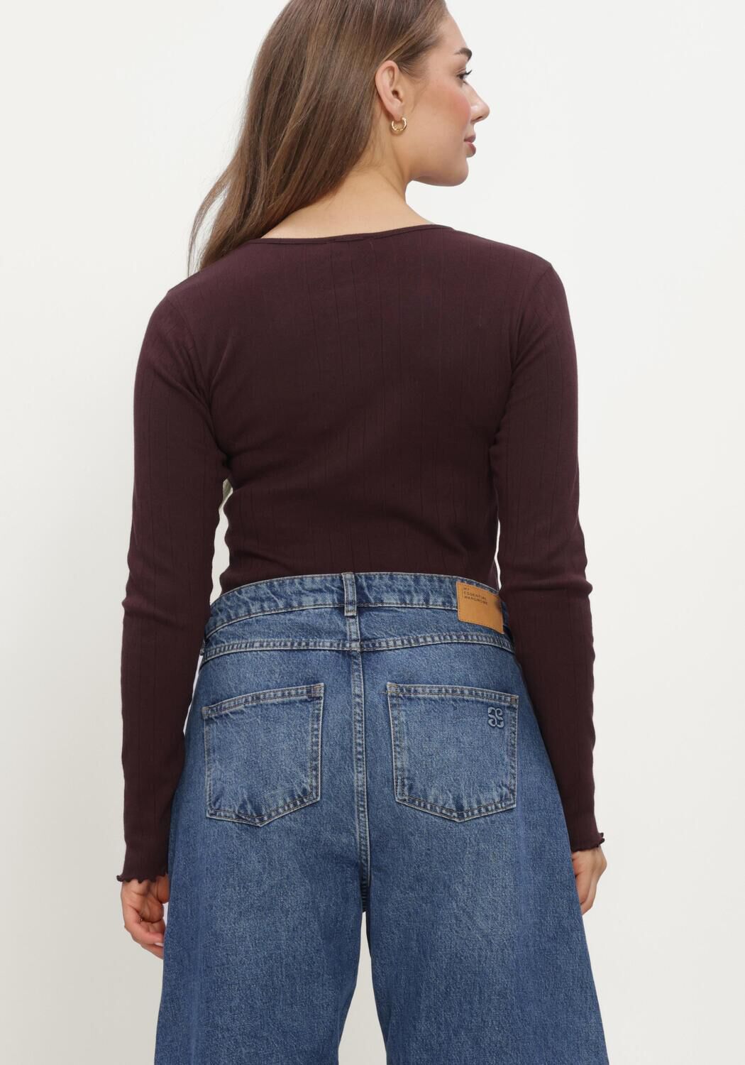 Bordeaux BOII STUDIOS Top FENNA O-NECK TEE POINTELL - large