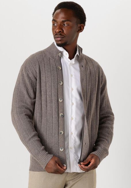 Braune GENTILUOMO Pullover TURTLE BUTTON+ZIP LS - large