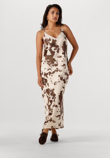 Braune NEO NOIR Midikleid KAMRAN COW PRINT DRESS - large