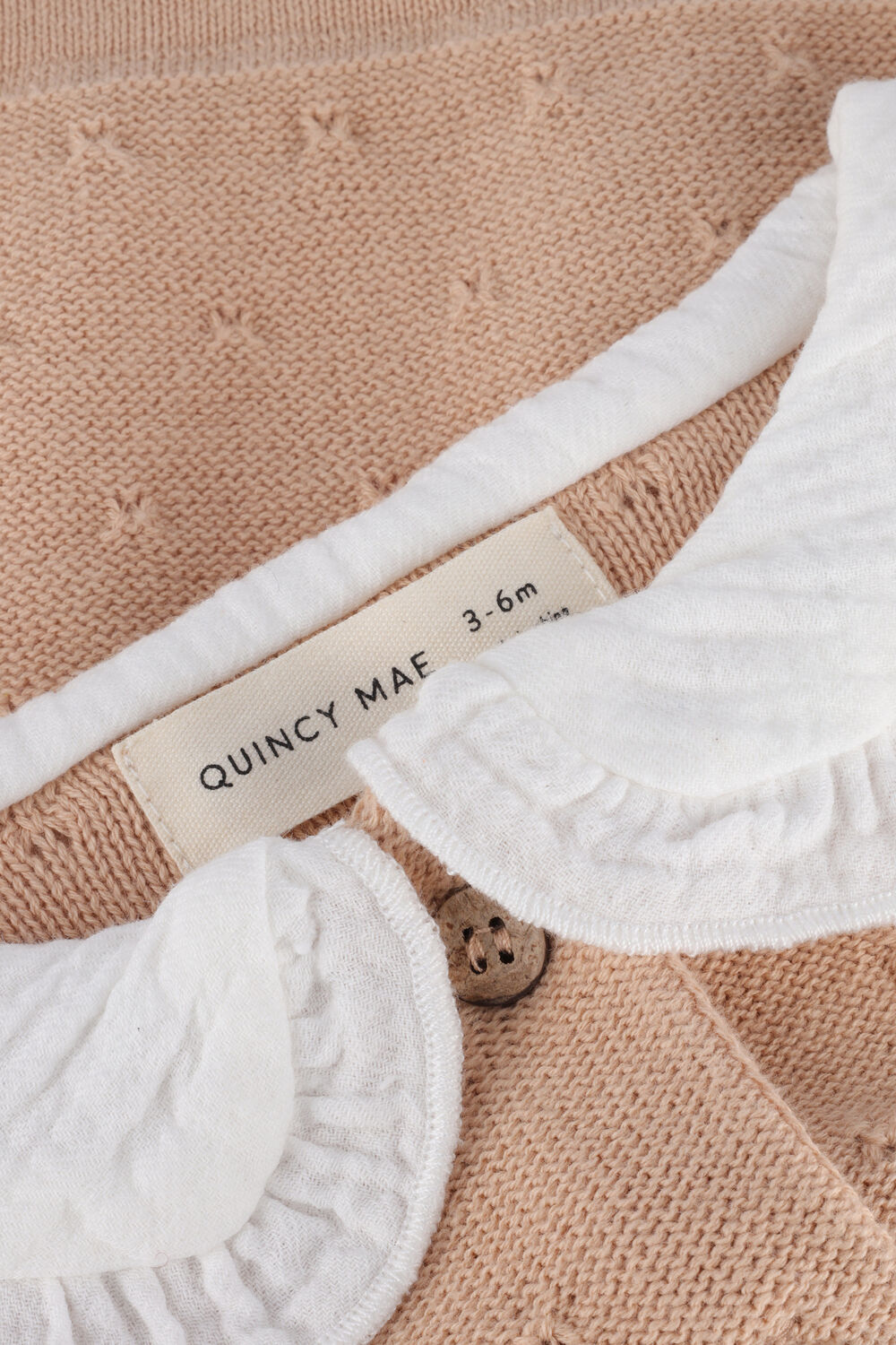 Hell-Pink QUINCY MAE Strickjacke RUFFLE COLLAR CARDIGAN - large