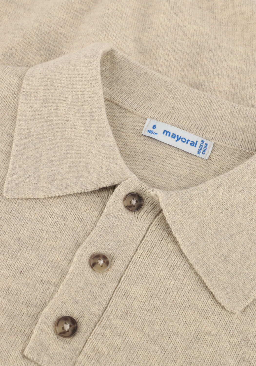 Beige MAYORAL Polo-Shirt L/S KNIT POLO - large