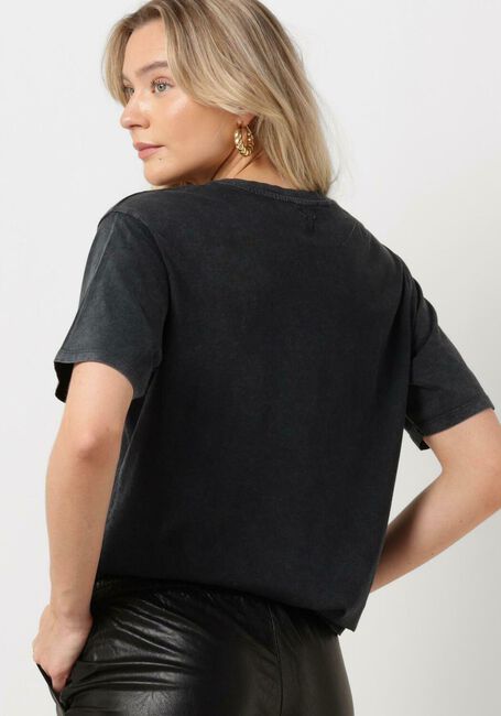 Schwarze ALIX THE LABEL T-shirt LADIES KNITTED PHOTOPRINT T-SHIRT - large