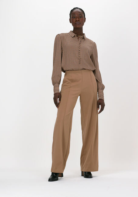 Camelfarbene MODSTRÖM Blusen LOHAN PRINT SHIRT - large