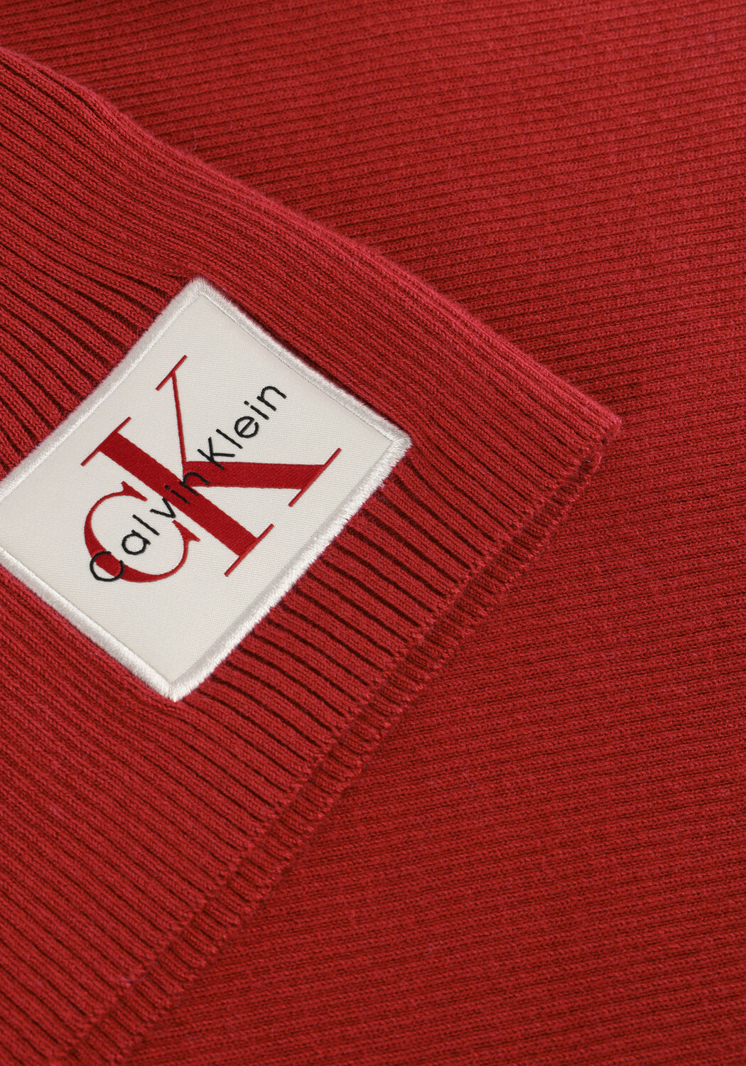 Rote CALVIN KLEIN Rollkragenpullover WOVEN LABEL ROLL NECK - large