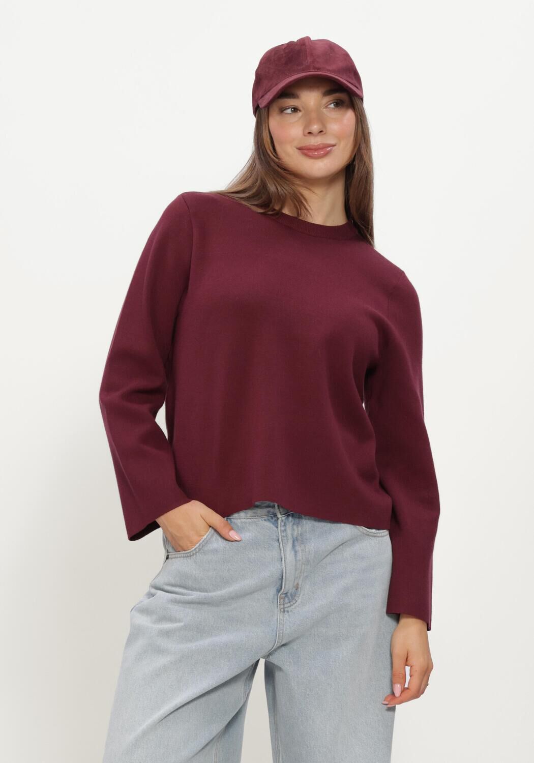 Bordeaux OBJECT Pullover OBJREYNARD O-NECK PULLOVER - large