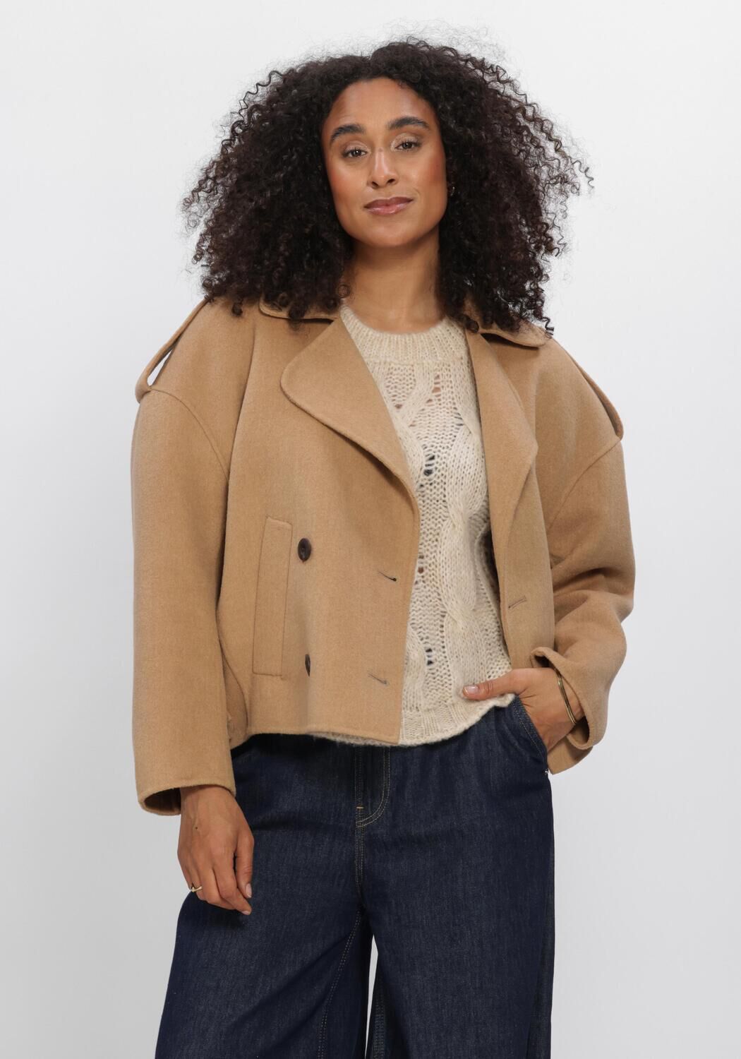 Camelfarbene SUMMUM Jack JACKET WOOL CLASSIC - large