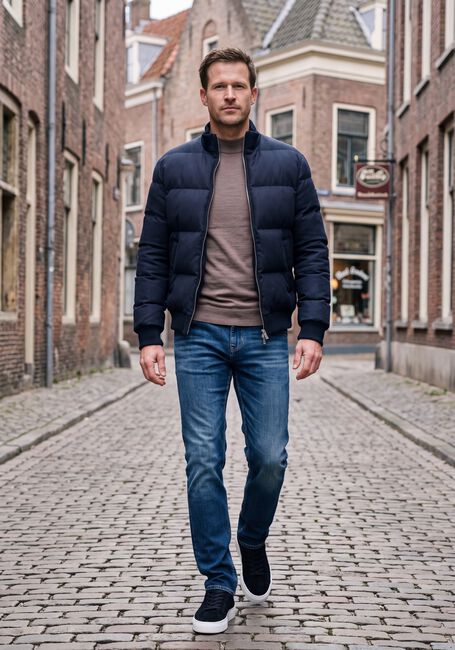Dunkelblau PROFUOMO Wattierte Jack OUTERW BOMBER MOULINE - large