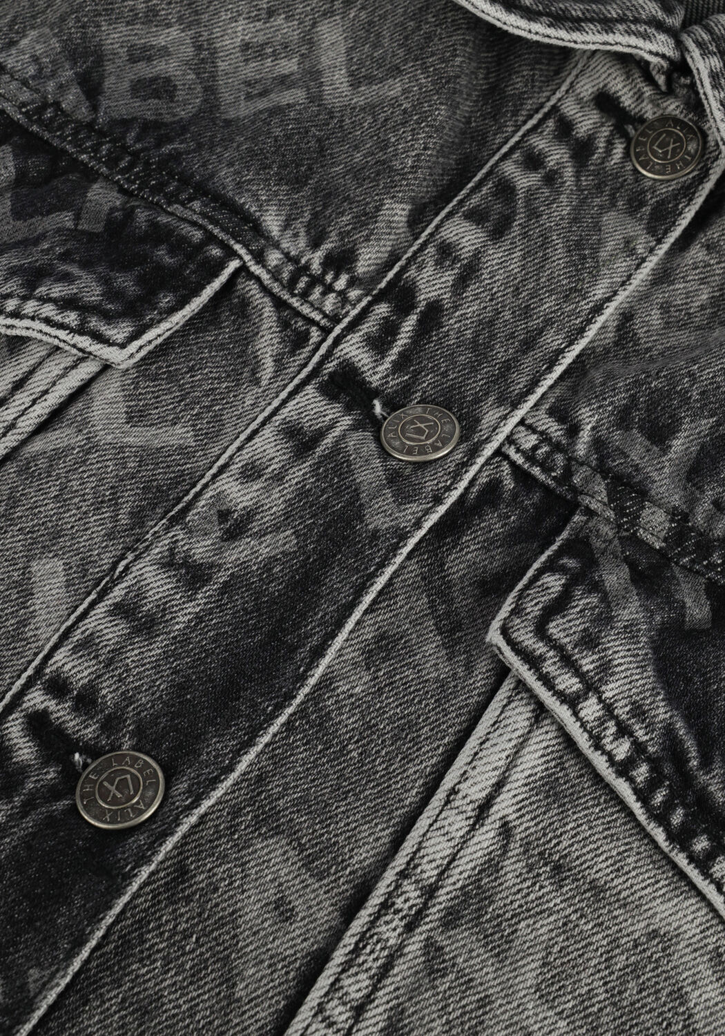 Graue ALIX THE LABEL Jeansjacke LADIES WOVEN DENIM TEXT JACKET - large