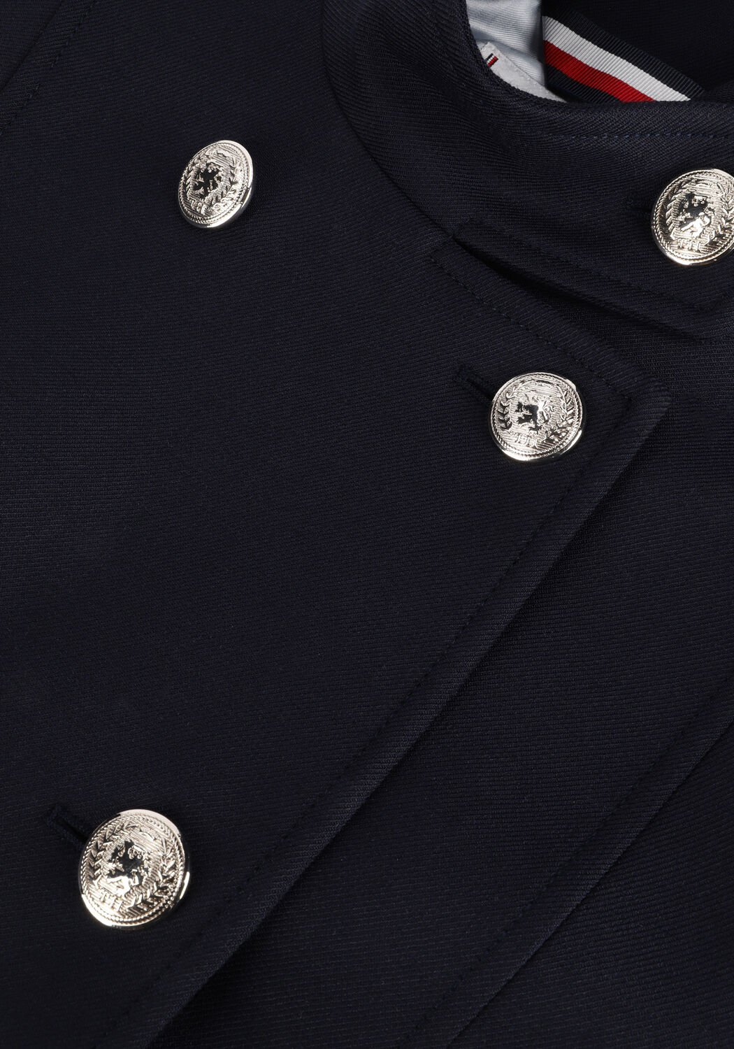 Dunkelblau TOMMY HILFIGER M&auml;ntel WOOL BLEND FUNNEL DB COAT - large