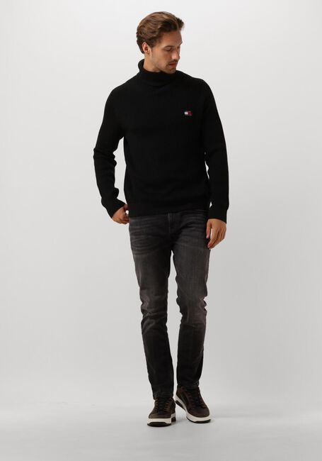 Schwarze TOMMY JEANS Rollkragenpullover TJM SLIM XS BADGE ROLLNECK - large