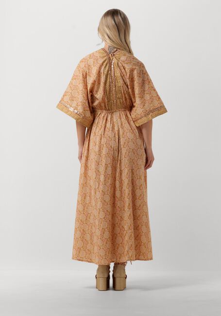 Camelfarbene SUMMUM Maxikleid DRESS BLOCKPRINT - large