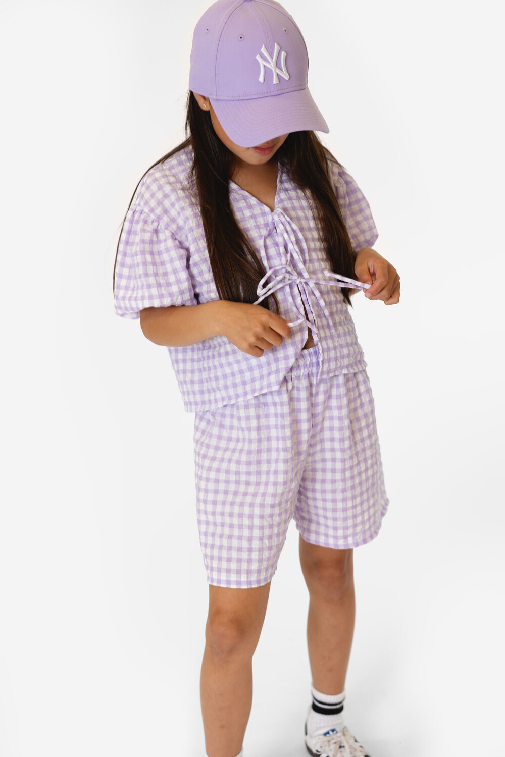 Lila Salty Stitch Blusen GINGHAM BLOUSE - large