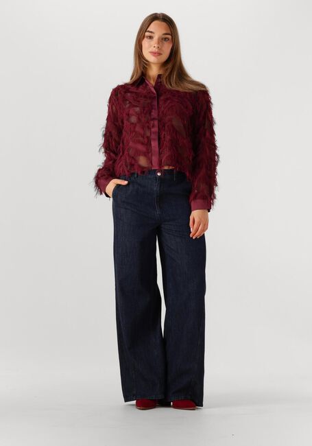 Bordeaux SELECTED WOMEN Blusen SLFMYLINE LS FLUFFY CROPPED SHIRT - large