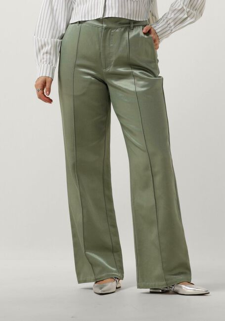 Grüne COLOURFUL REBEL Hose WENDE SATIN PINTUCK LOW PANTS - large