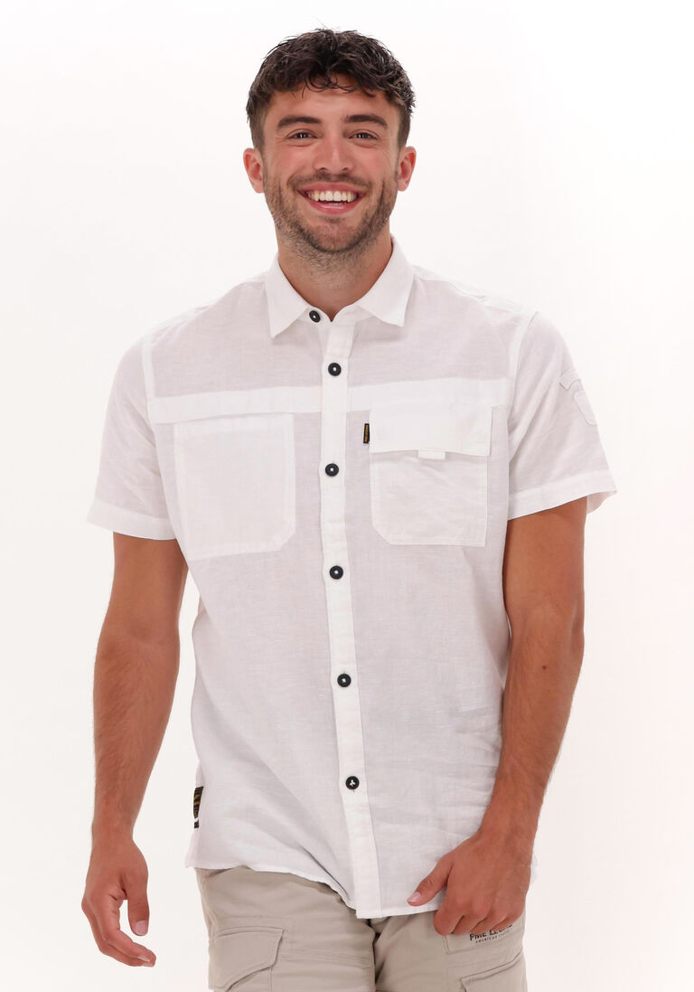 weiße pme legend casual-oberhemd short sleeve shirt ctn/linen