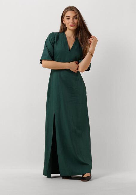 Grüne VANILIA Maxikleid LINNEN OPEN BACK DRESS - large