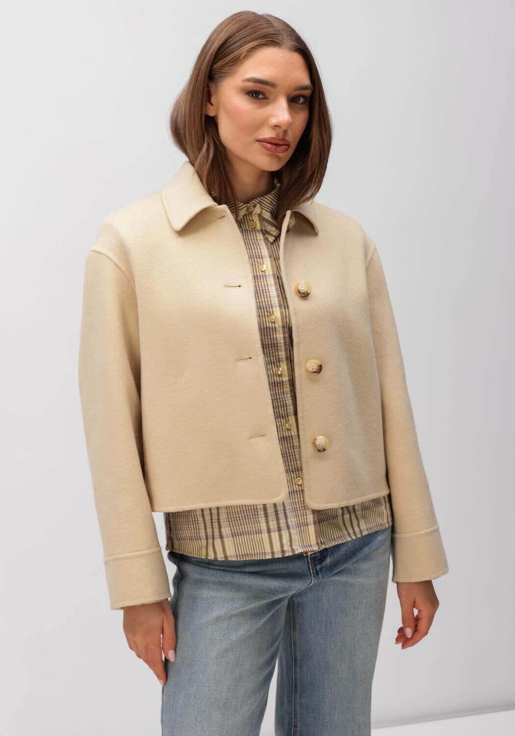 Beige STUDIO AR Jack NICOLINA WOOL BLEND - large