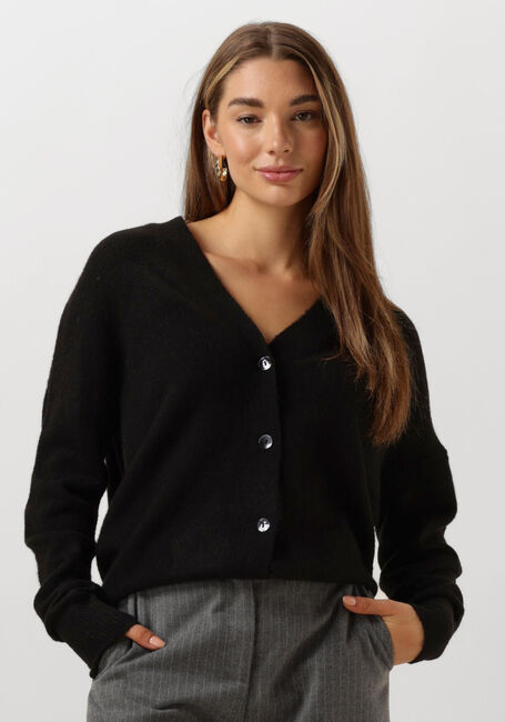Schwarze SUMMUM Strickjacke CARDIGAN WOOL ELASTANE BLEND KNIT - large