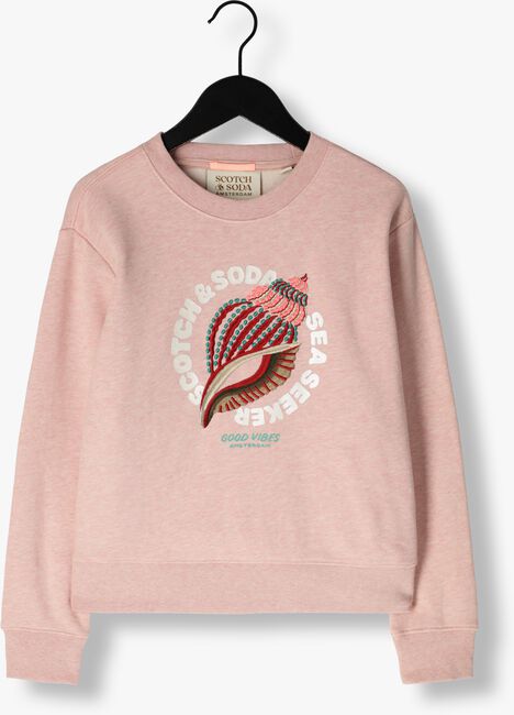 Hell-Pink SCOTCH & SODA Sweatshirt DETAILED ARTWORK MELANGE SWEATSHIRT - large