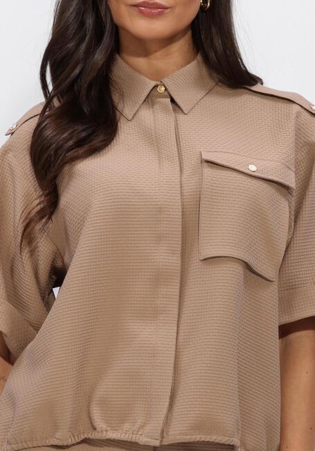 Camelfarbene STUDIO ANNELOES Blusen Nellie waffle blouse - large