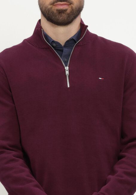 Bordeaux TOMMY JEANS Pullover TJM SLM ESS LIGHT &frac14; ZIP SWTR EXT - large