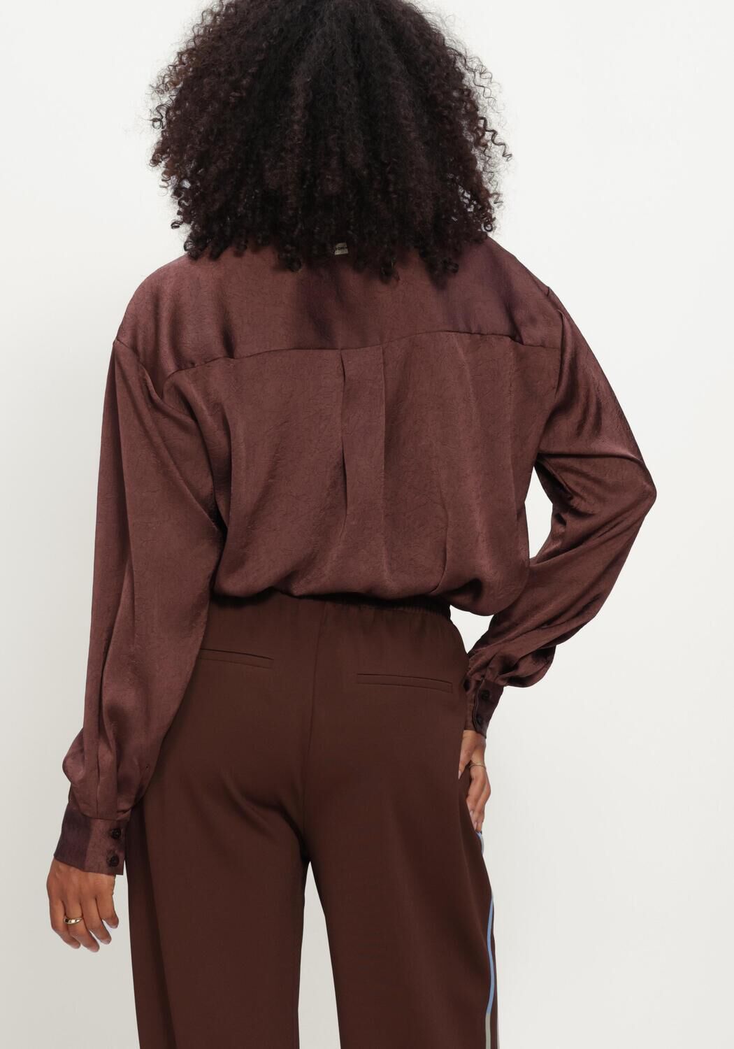 Bordeaux POM AMSTERDAM Blusen ROBIN CHOCOLATE BROWN - large