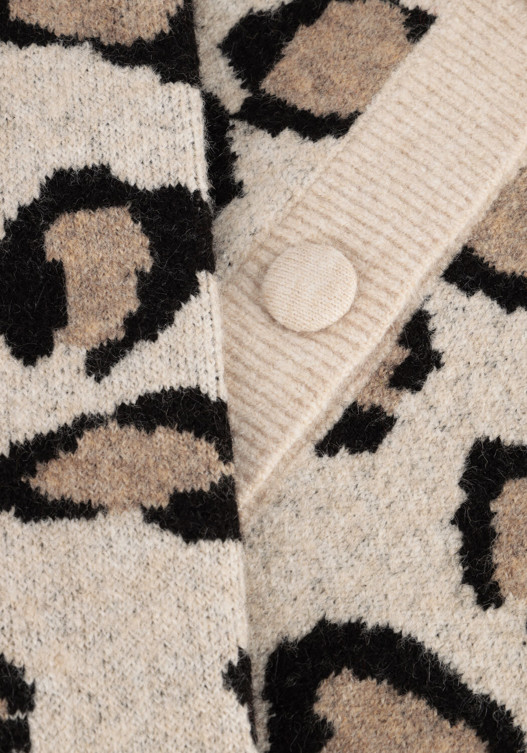 Mehrfarbige/Bunte SUMMUM Strickjacke KNITTED CARDIGAN LEOPARD JACQUARD KNIT - large