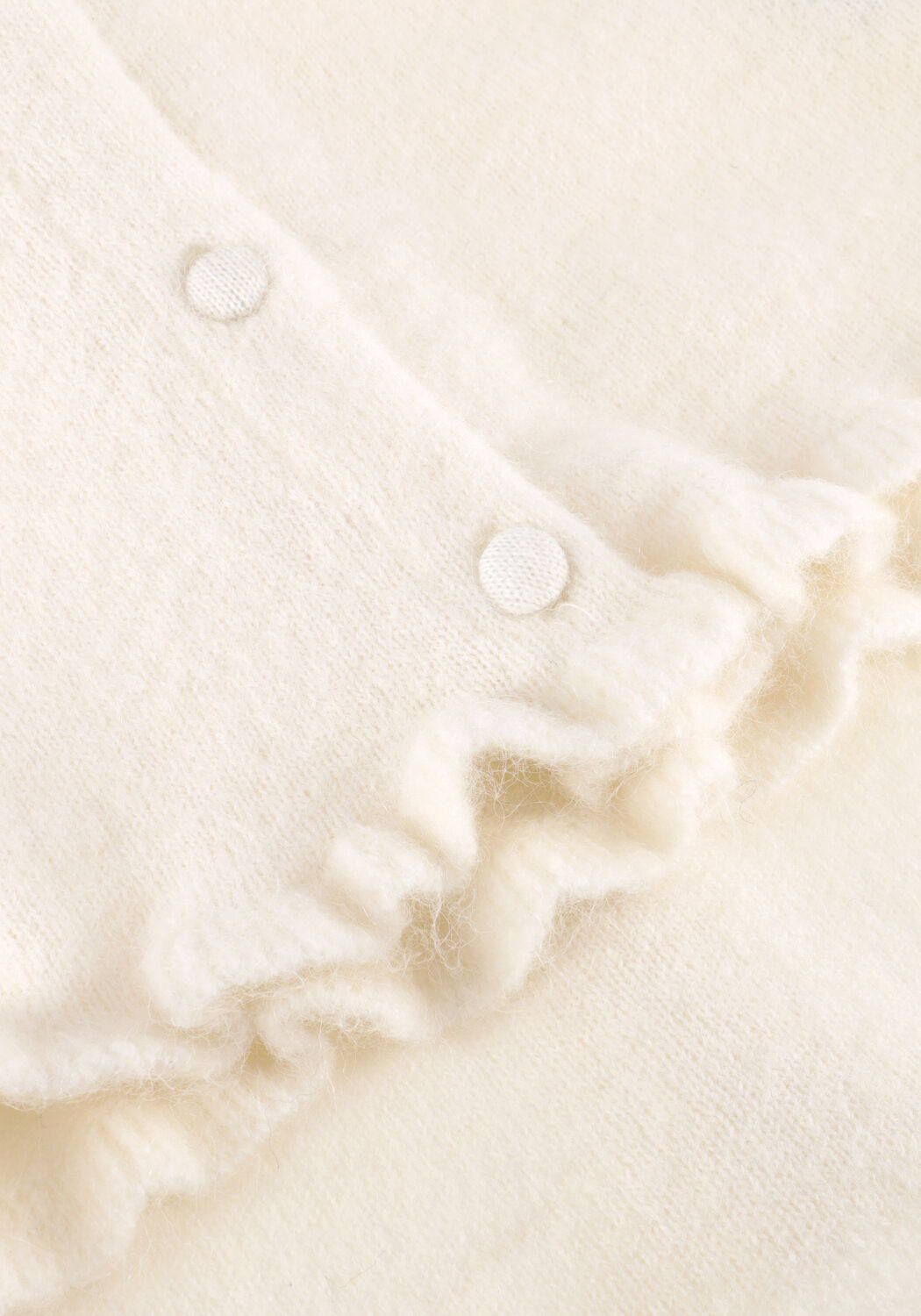 Nicht-gerade weiss SELECTED WOMEN Strickjacke SLFLULU FRILL LS KNIT CARDIGAN - large