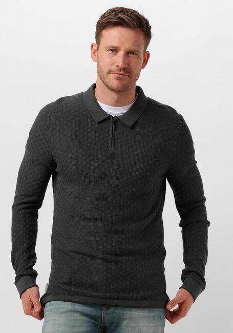 Grüne CAST IRON Polo-Shirt LONG SLEEVE POLO COTTON MODAL - large