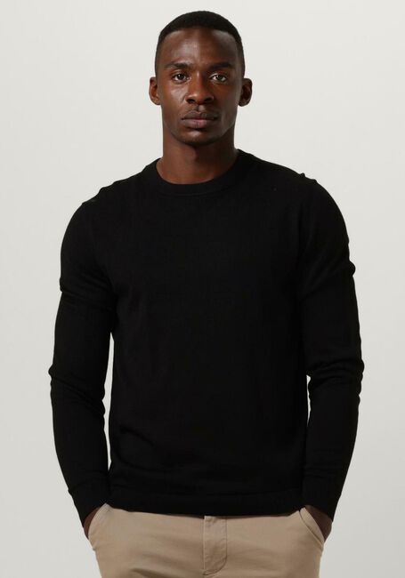 Schwarze SELECTED HOMME Pullover SLHTOWN MERINO COOLMAX KNIT CREW - large