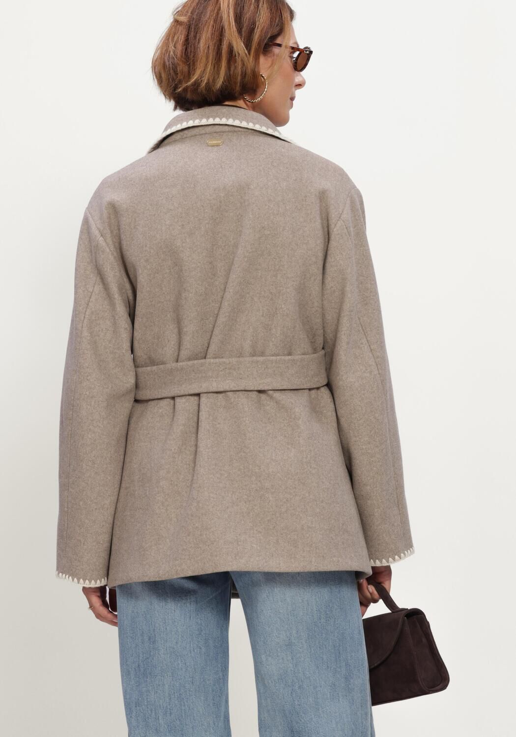 Taupe BEAUMONT M&auml;ntel ALIZA SHORT COAT - large